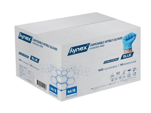 Handschoen Hynex nitril M blauw extra sterk 5gr 100 stuks