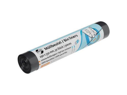 Vuilniszak 6 micron 29x33cm 4L HDPE zwart rol 50 stuks