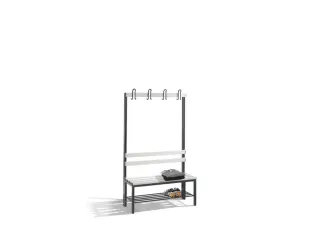 omkleedbank,HxLxD 1650x1000x400mm,PVC-lijst lichtgrijs,romp RAL7021 - 1