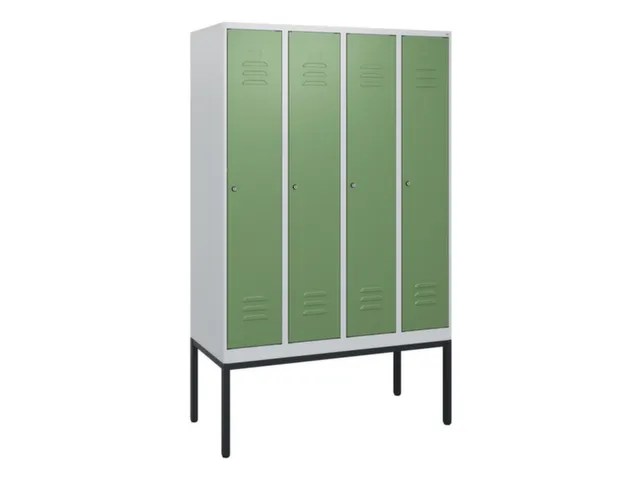 locker,HxBxD 1950x1200x500mm,4vak,vak B 300mm,cil.-slot,voetonderstel