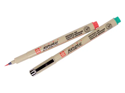 Viltstift met brushpen Bruynzeel Sakura Pigma etui 9 kleuren assorti