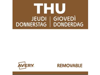 Etiket Avery HACCP donderdag bruin 25x25mm 1000 stuks - 5