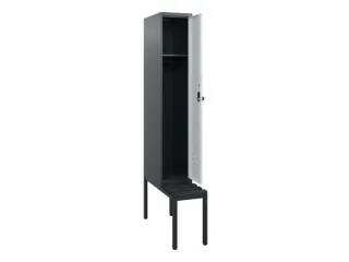 locker met bank,HxBxD 1950x300x815mm,1vak,vak B 300mm,draaigrendel - 2