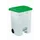 Contitop,mobiele afvalbak met pedaal 70L wit/groen
