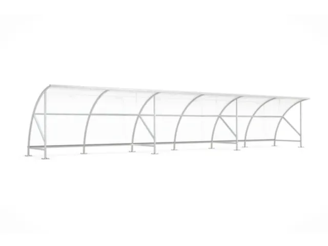 overdekte fietsenstalling,HxBxD 2290x12350x2180mm,wanden acrylglas