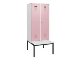 locker met bank,HxBxD 1950x800x815mm,2vak,vak B 400mm,cilinderslot - 2