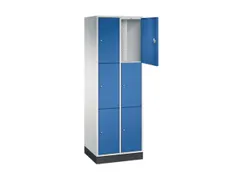 lockerkast,RAL 7035/RAL 5010,HxBxD 1950x620x500mm,2x3vakken,cil.-slot