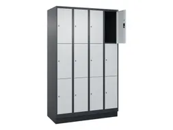 lockerkast,HxBxD 1950x1200x500mm,4x3vakken,vak B 300mm,cil.-slot