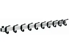 Wandkapstok L X D 1000X 120Mm 10Haken Aluminium/zwart