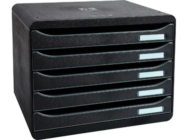 ladenblok Big-Box Plus, horizontaal, zwart 5 laden