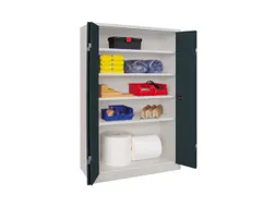 Ruime Vouwdeurkast 1950x1200x400mm 4legborden Ral7035 Front Ral7016
