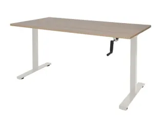 Slinger Bureau Zit-sta Wit Poot 160x80cm Blad Havana Kers - 1
