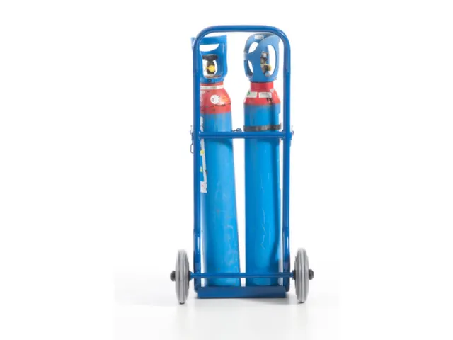 diable pour bouteilles,force 100kg,2x10l bouteille,a. chaîne,RAL5010