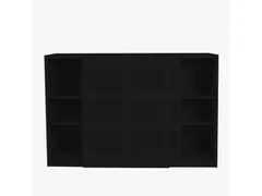 Schuifdeurkast Claudius N 160x120x45cm Zwart Enkelzijdig