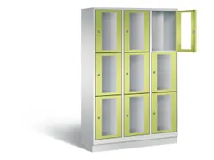 Lockerkast 1800x1200x500mm 3x3 vakken Cilinderslot, Sokkel RDS1108060