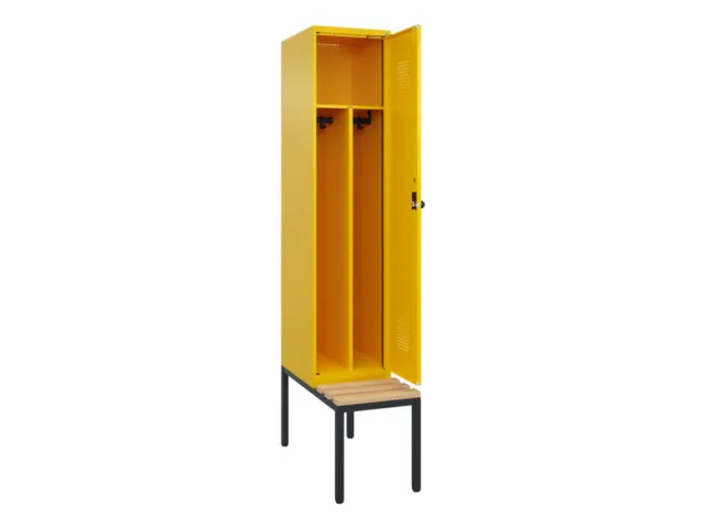 locker met bank,voor scheiding van kleding,HxBxD 2120x400x815mm,1vak