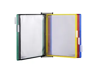 Zichtpanelensysteem Tarifold Wandelement Grijs metaal A4 met 10 tassen - 2