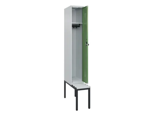 locker met bank,HxBxD 2120x300x815mm,1vak,vak B 300mm,draaigrendel