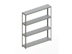 Breedvakstelling 2470x2000x400mm Vaklast 500kg 4 Stalen Legborden