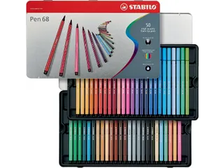 Viltstift STABILO Pen 68/50 Arty medium assorti blik à 50 stuks - 1
