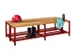 banc double,LxP 1500x740mm,barrettes en bois hêtre,piètement RAL3000