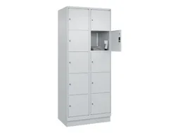 lockerkast,HxBxD 1950x800x500mm,2x5vakken,vak B 400mm,cil.-slot,sokkel