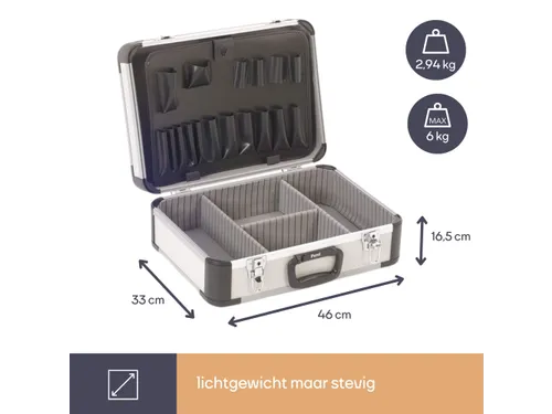 Aluminium Gereedschapskoffer 460x330x165mm 25L met sleutelslot