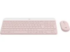 Logitech MK470 Slim Combo, Mini, Draadloos, RF Draadloos, AZERTY, Roze