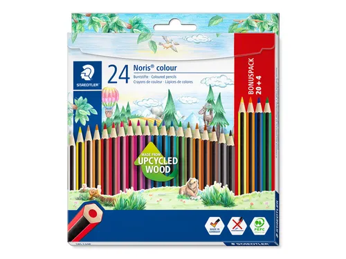 Kleurpotloden Staedtler Noris colour 185 set à 20+4 kleuren