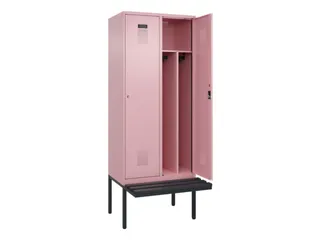 locker met bank,voor scheiding van kleding,HxBxD 2120x800x815mm,2vak - 1