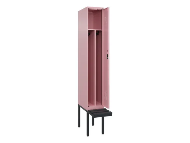 locker met bank,voor scheiding van kleding,HxBxD 2120x300x815mm,1vak