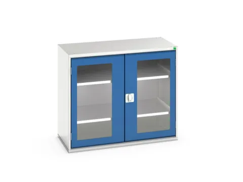 vitrinekast 900x1050x550mm 2xStalen bodem romp RAL7035 front RAL5010