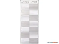 In-uit Bord 30 Namen Aluminium Aan/afwezigheidsbord Wit