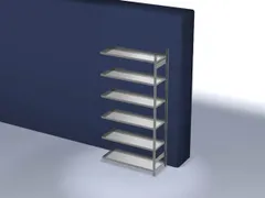 Inhaakstelling Aanbouwveld 2500x1300x500mm Vaklast 200kg 6legborden