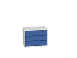ladekast HxBxD 600x800x550mm 3laden romp RAL7035 front RAL5010