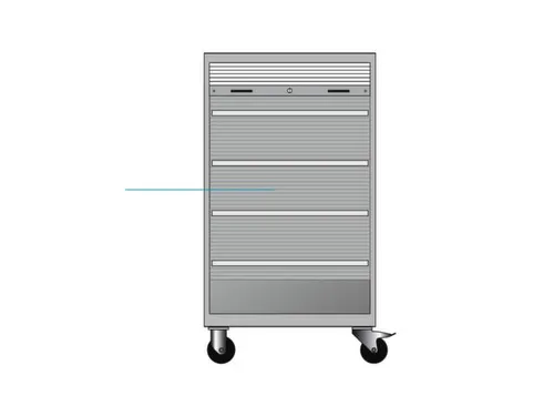 Mobiele roldeurkast 1813x1005x691mm 4xStalen bodem cil.-slot Antraciet