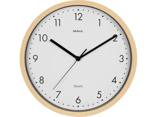 wandklok Grain quartz 31 cm kunststof licht hout