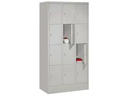 lockerkast,HxBxD 1850x900x500mm,3x4vakken,RAL7035,front RAL7035