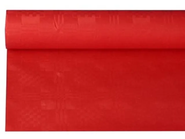 Tafelkleed Papier Rood Damastprint 1,2x8m