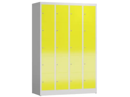 Lockerkast 1800x1185x500mm 4x5 vakken cilinderslot, sokkel, RAL1018