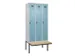 locker met bank,voor scheiding van kleding,HxBxD 2120x900x815mm,3vak