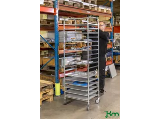 dienbladwagen,draagverm. 150kg,18etage(s),Dienbladschap,zilverkleurig - 1