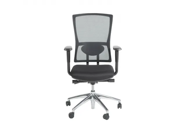 Bureaustoel 300 NEN-EN 1335 Mesh rug Zwart Aluminium gepolijst voet