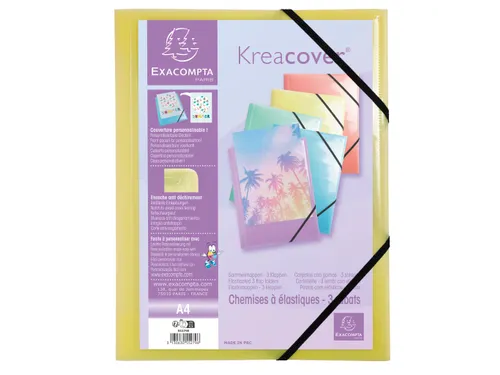 Elastomap Kreacover A4 3 Kleppen Assorti Pastel