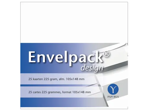 Enkele kaart Papyrus Envelpack Design A6 105x148mm wit 894426 25 stuks
