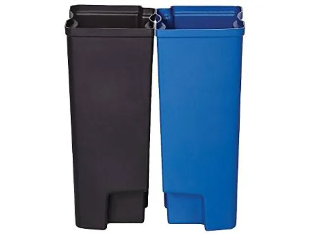 Recycling binnenbakken 2x15 liter End Step RVS Zwart Blauw Kunststof