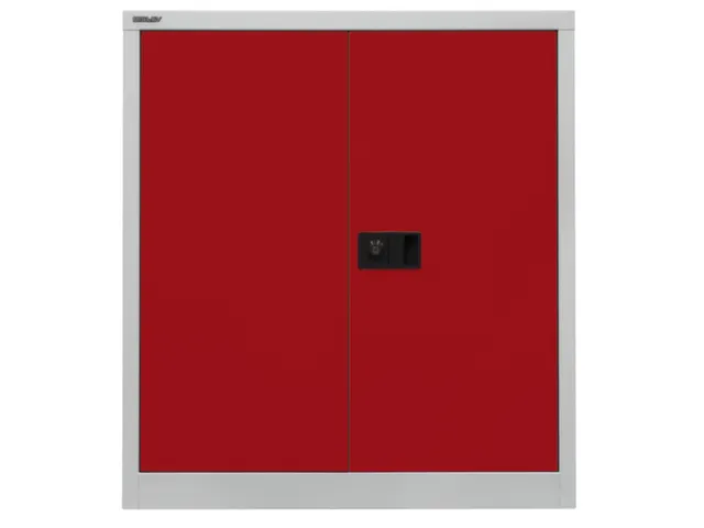 kantoorkast openslaande deuren HxBxD 1000x914x400mm Stalen Grijs Rood