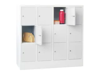 lockerkast,HxBxD 1187x1200x500mm,4x3vakken,RAL7035,front RAL7035 - 2