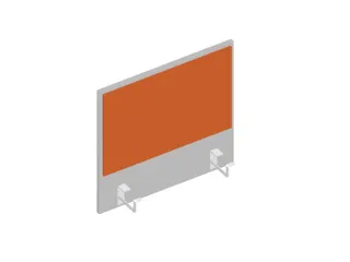 baliepaneel v. bureau aanbouw links MP-lichtgrijs BN3012-oranje 600mm - 1