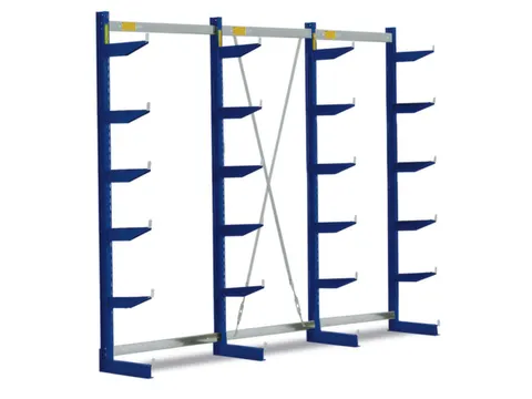 Draagarmstelling 2480x3808x600mm 6etages 700kg/etage Ral5010